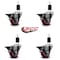 Service Caster 3'' Red Poly Swivel 1-1/2'' Expanding Stem Caster Set with Brake, 4PK SCC-EX20S314-PPUB-RED-PLB-112-4 - alternate 3